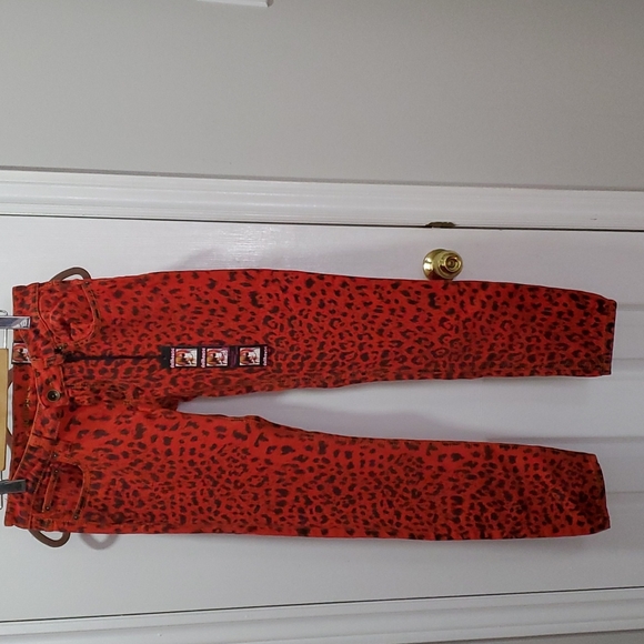 Red leopard skinny jeans - Picture 1 of 3